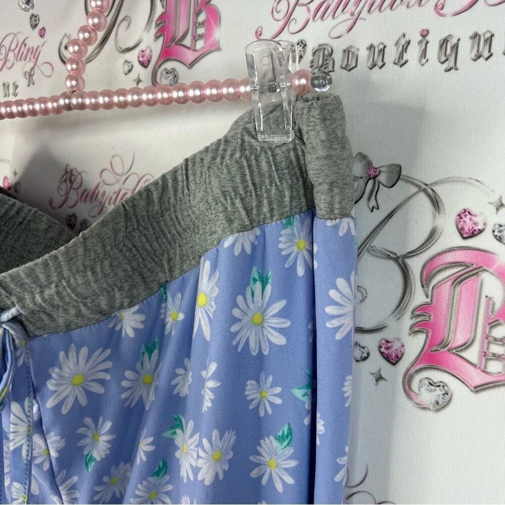 George pants daisy 🌼 flowers grey waist band Light Blue Floral Pajama Pants